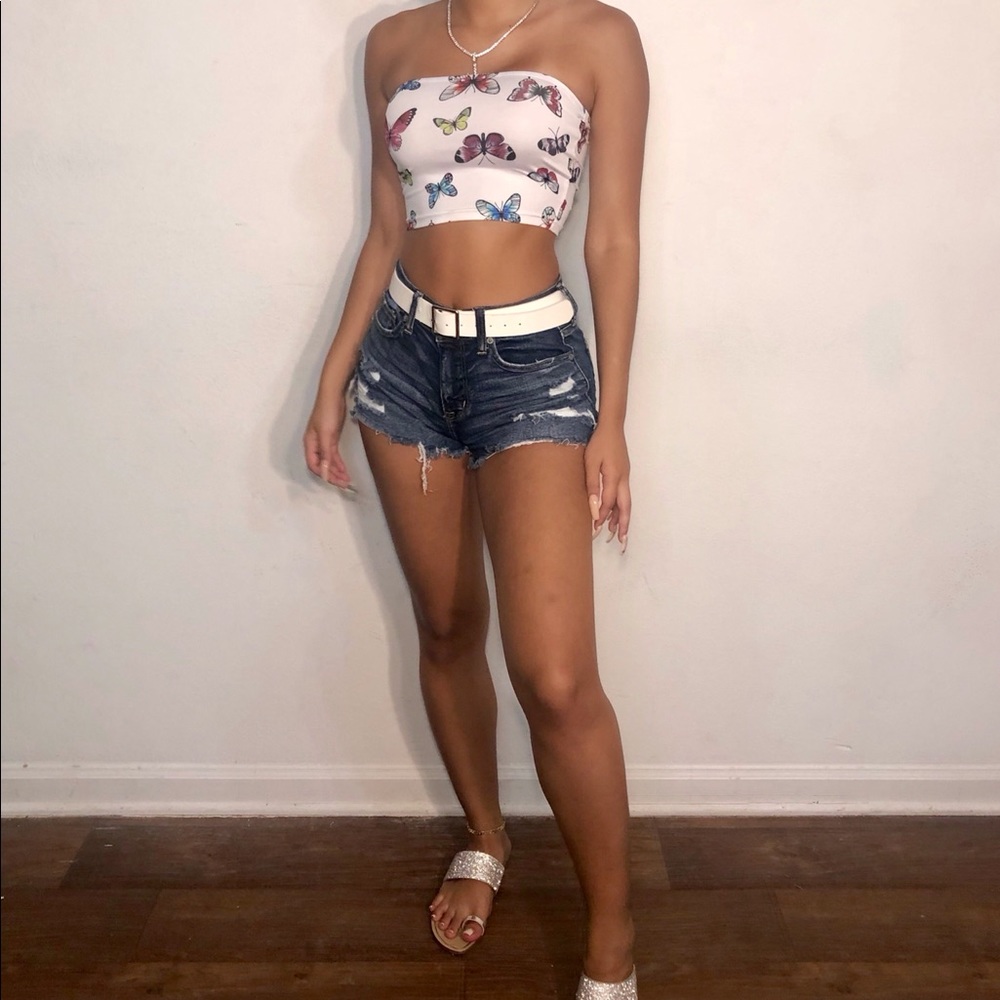 White Bandeau Top